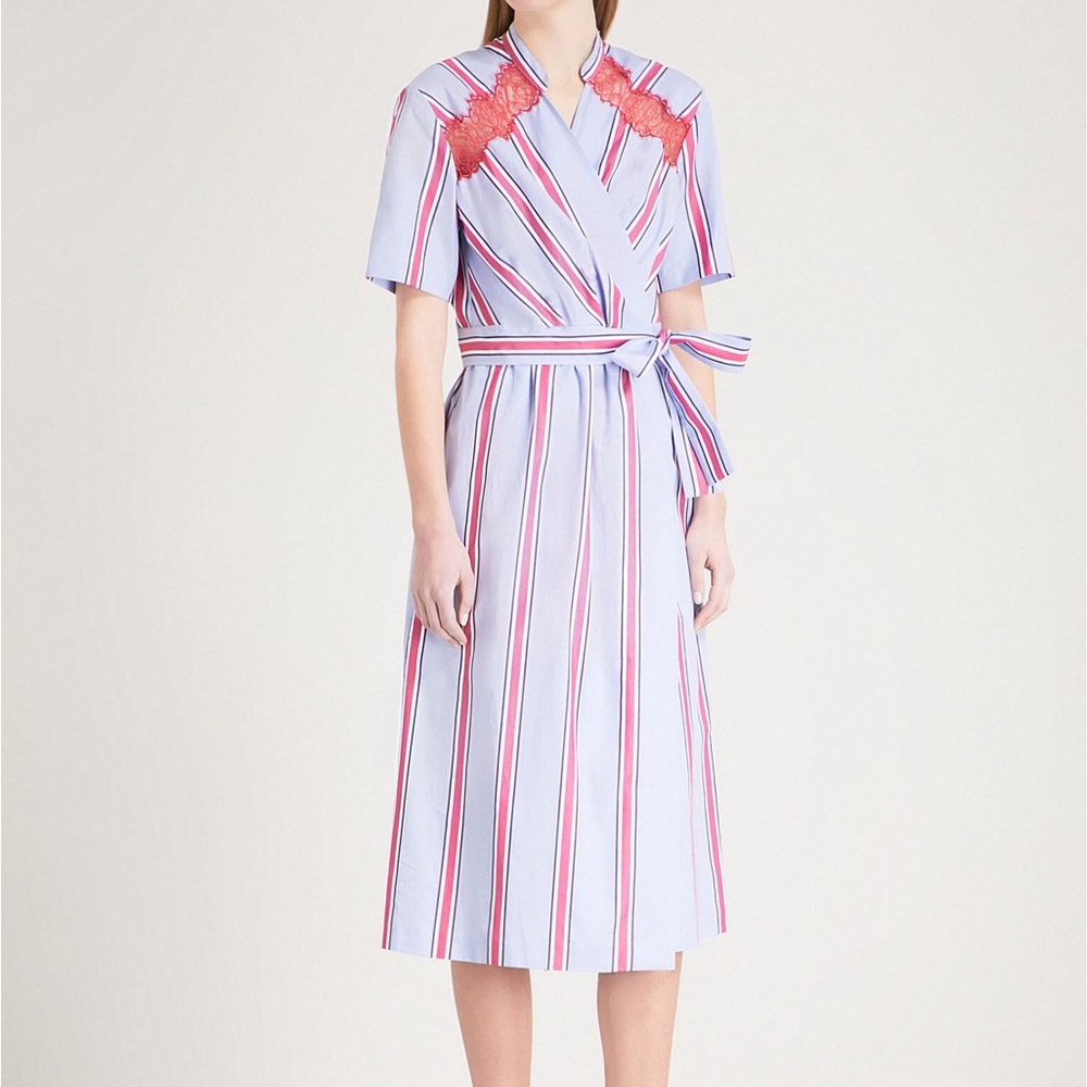 Sandro wrap Dress Blue and pink size 38, worn once